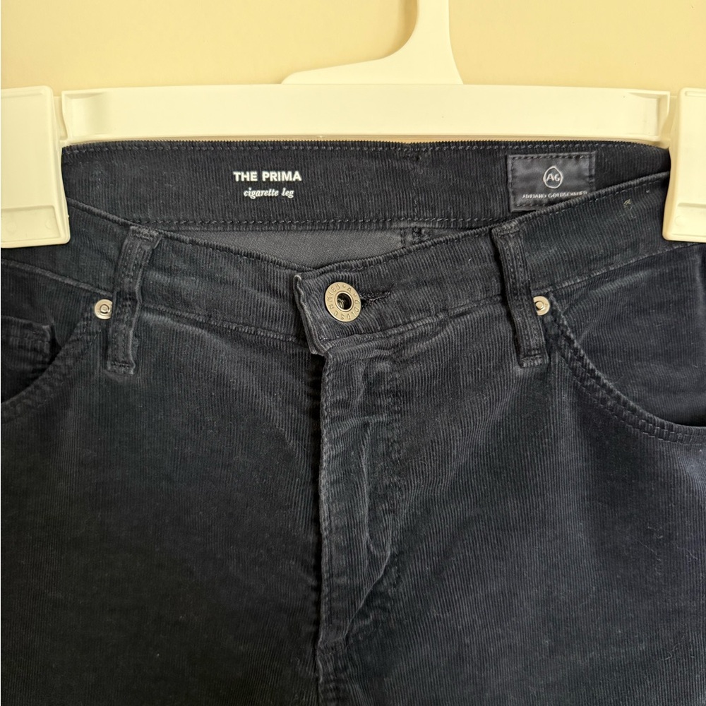 AG Adriano Goldschmied Royal Blue Corduroy The Prima Cigarette Leg Jeans Size 30 - Picture 4 of 6